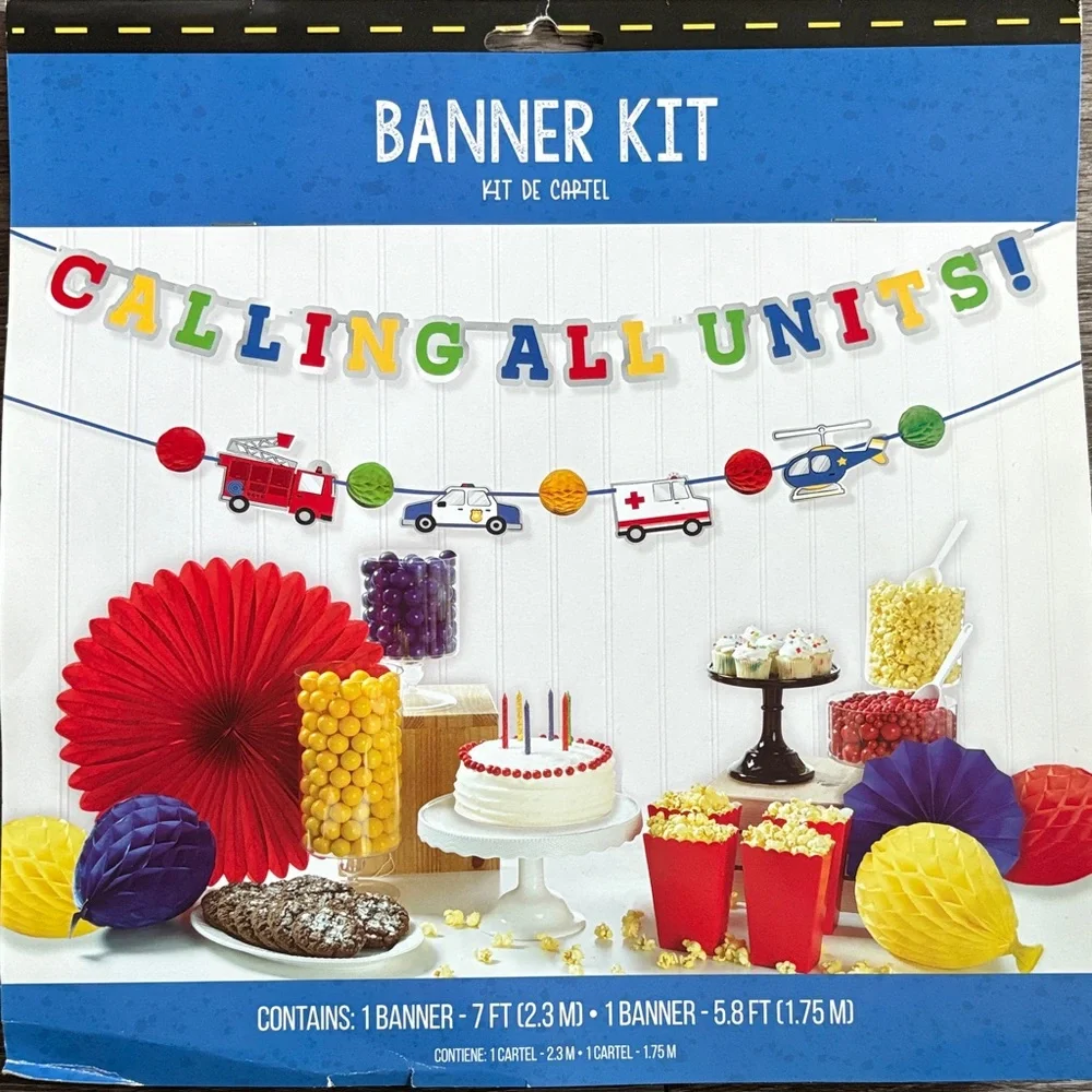 Amscan Calling All Units Banner Kit - Red, Blue, Yellow